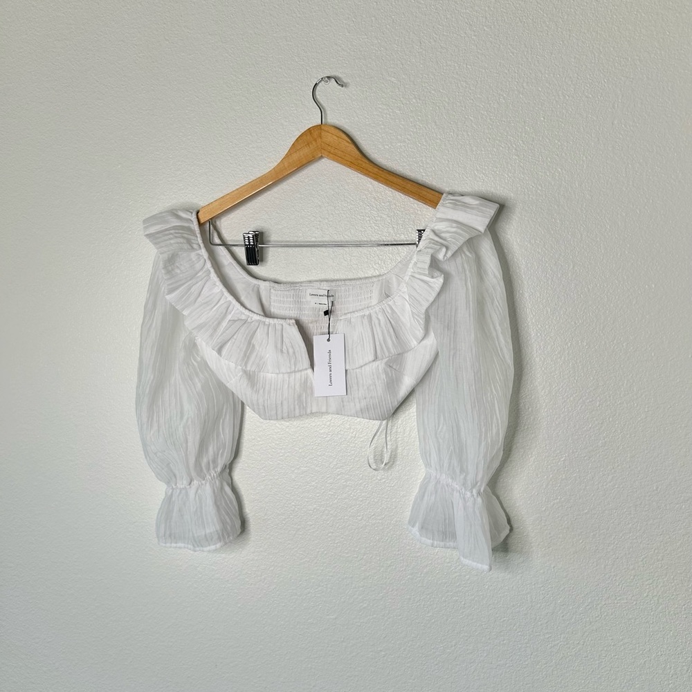 Lovers + Friends Crisp White Puff Sleeve Blouse - Picture 10 of 13